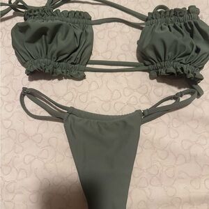 Stylish Olive Green Bikini Set